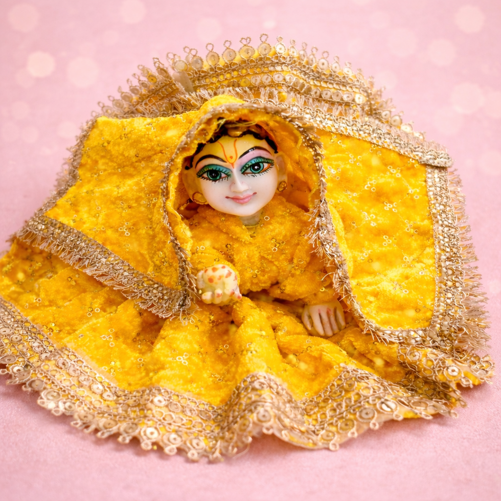 Yellow glittery velvet