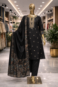 Noor-e-Black Cotton Suit Set