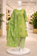 Mehreen Green Cambric Cotton Suit Set