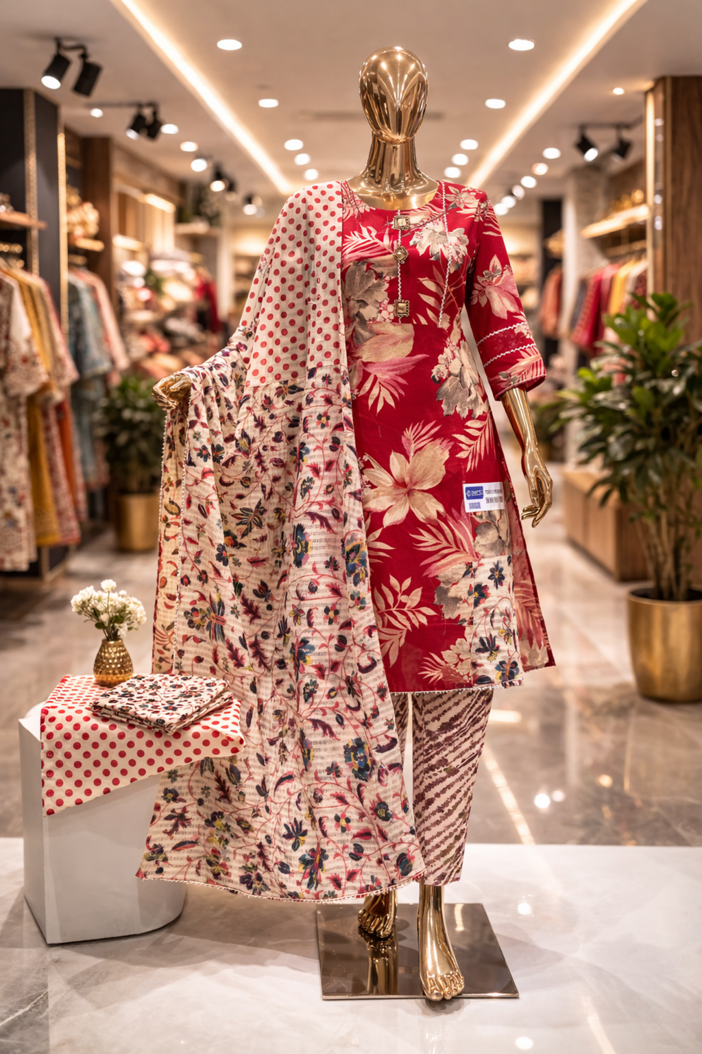 Rangrez Floral Cotton Kurta Set